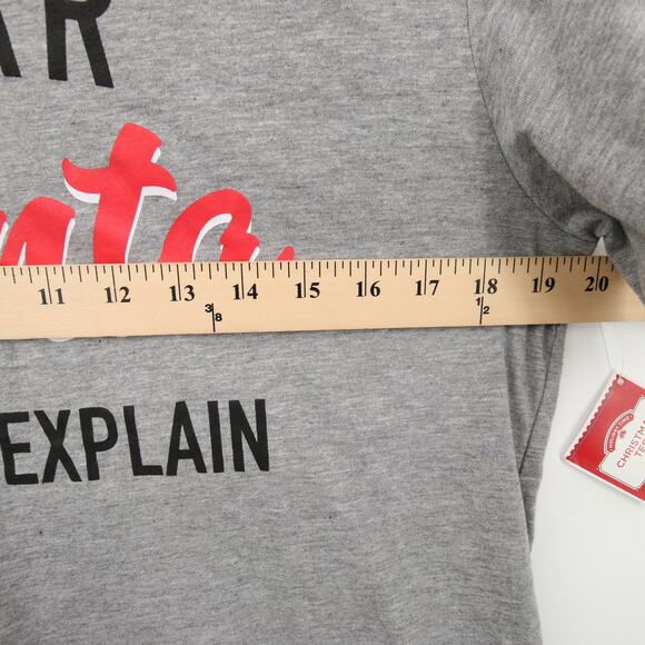 Christmas T-Shirt Gray Dear Santa I Can Explain Funny Ugly Sweater Holiday Time - Picture 5 of 10